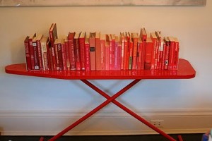 Book-Display-on-Red-Ironing-Board