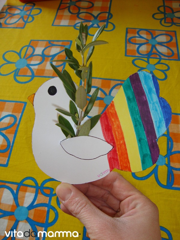 Domenica delle Palme per bambini: lavoretto colomba della pace  