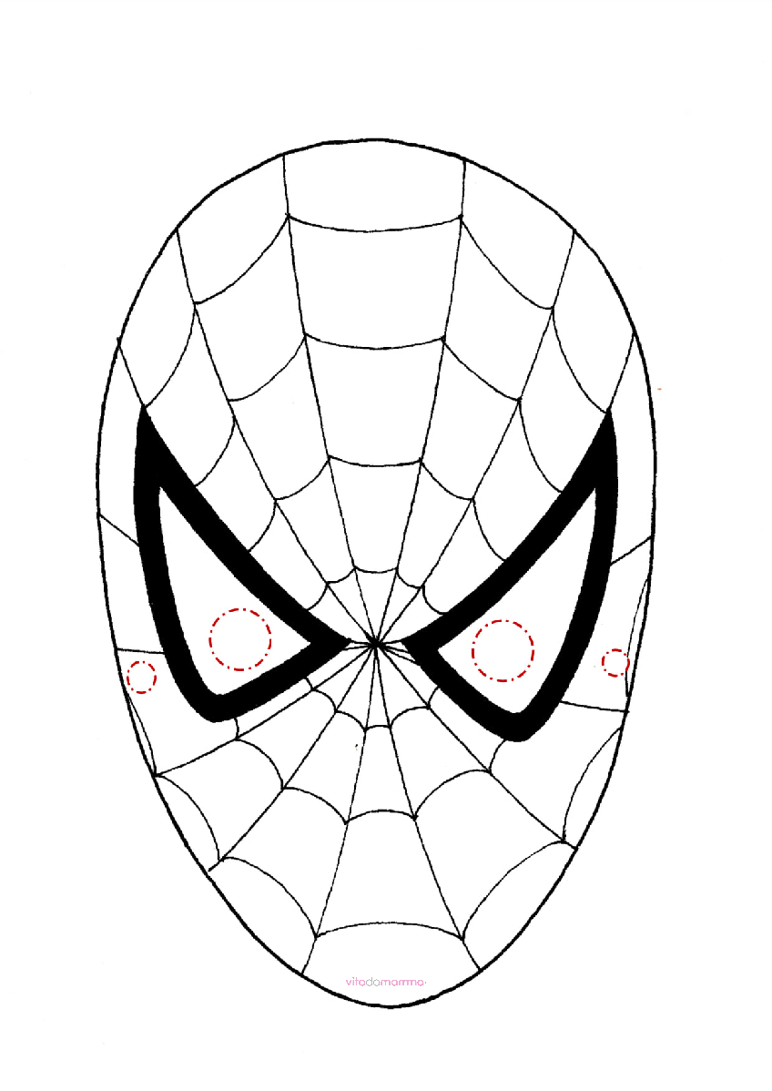Maschere di Carnevale da stampare e colorare: Spider-Man 