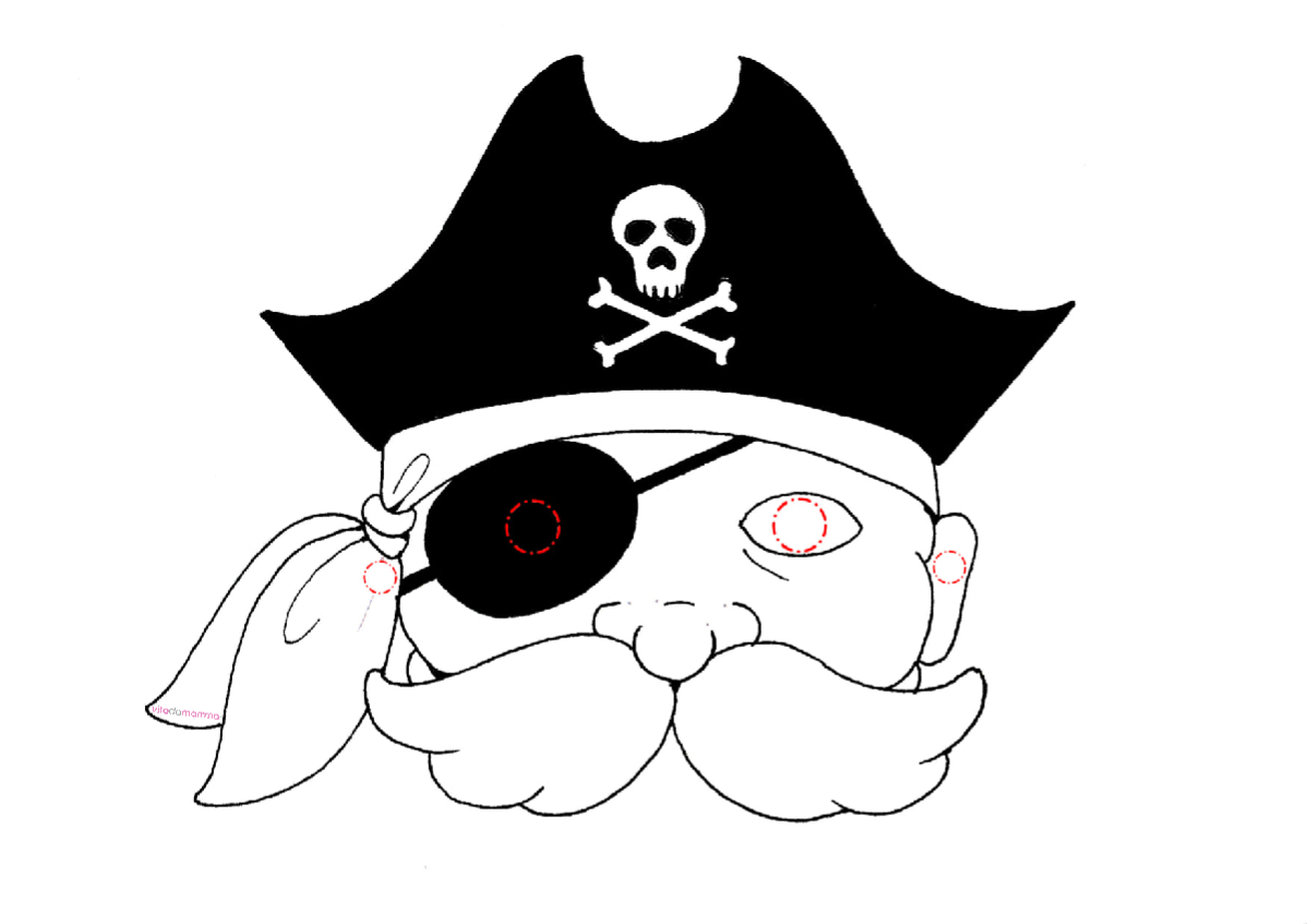Maschere di Carnevale da stampare e colorare: pirata 