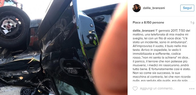 Grave Incidente d’Auto per la Mamma di Oscar Branzani