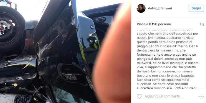 Grave Incidente d’Auto per la Mamma di Oscar Branzani