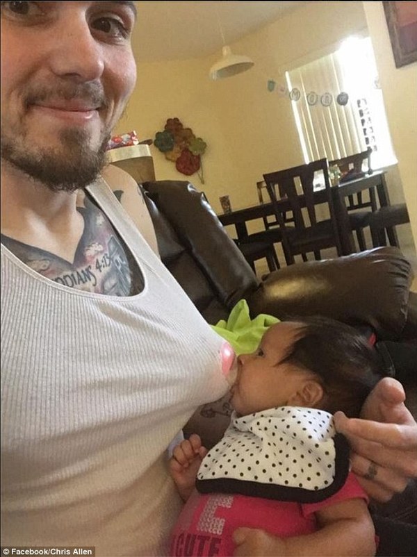 Chris Allen: ecco come il papà ha allattato sua figlia