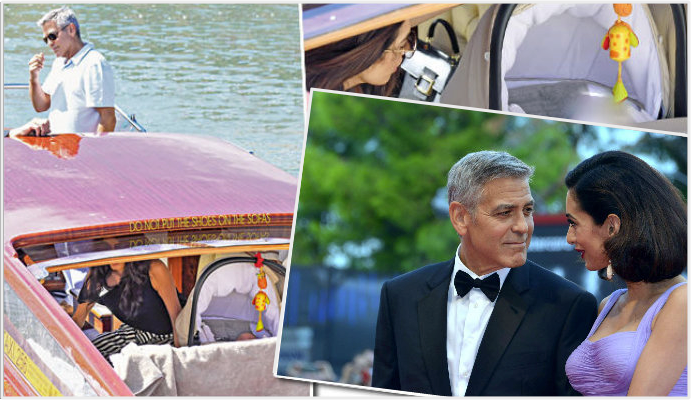 foto dei gemelli Clooney Venezia