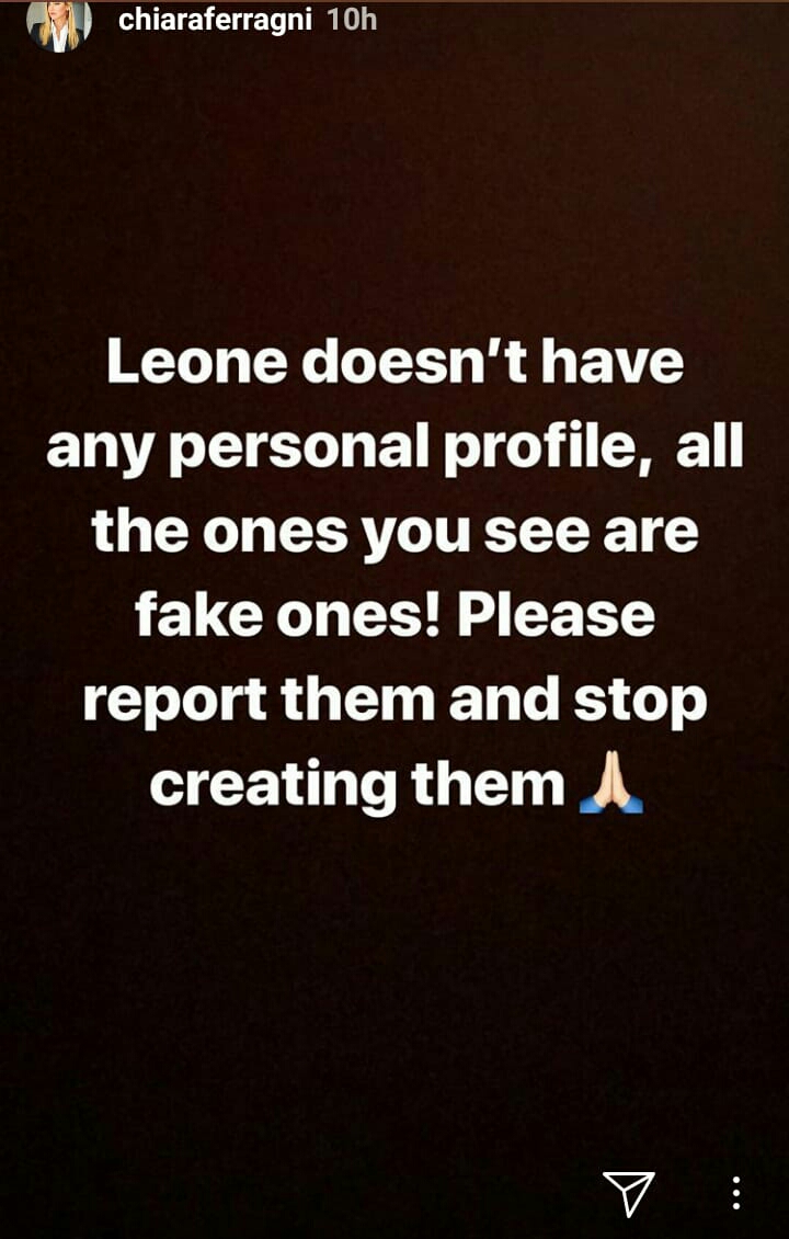 Leone non ha un suo profilo Instagram