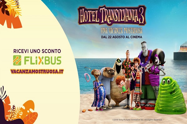Hotel Transylvania 3 e Flixbus: buoni sconto viaggio