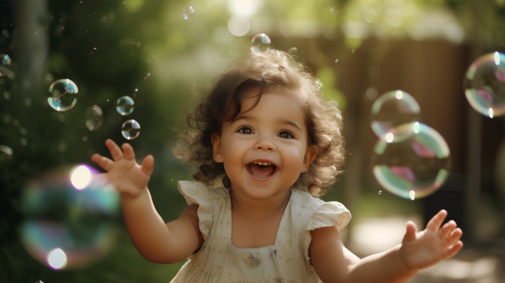 Le bolle di sapone calmano i bambini, fonte immagine 123RF.com con licenza d'uso